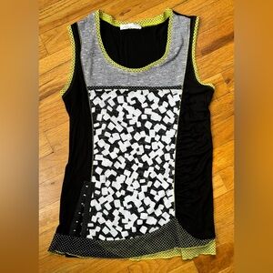 Zoe Women's Funky Sleeveless Tank Top Green / Black Size Small/ Medium Emo